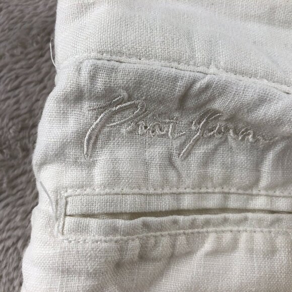 Phat Farm Mens Pants Size 34 White Straight Trousers 100% Linen Blend Casual - Picture 10 of 15